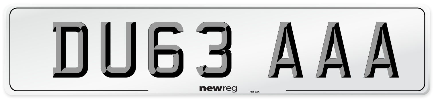 DU63 AAA Number Plate from New Reg